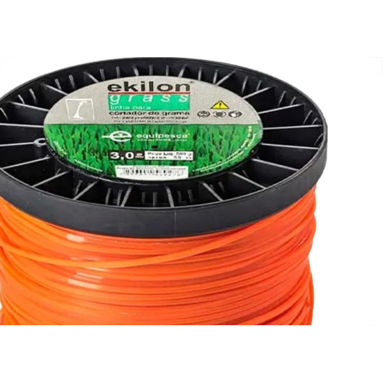 Fio De Nylon Para Aparador De Grama Equipesca Laranja 3,0Mm X 58M - 500G