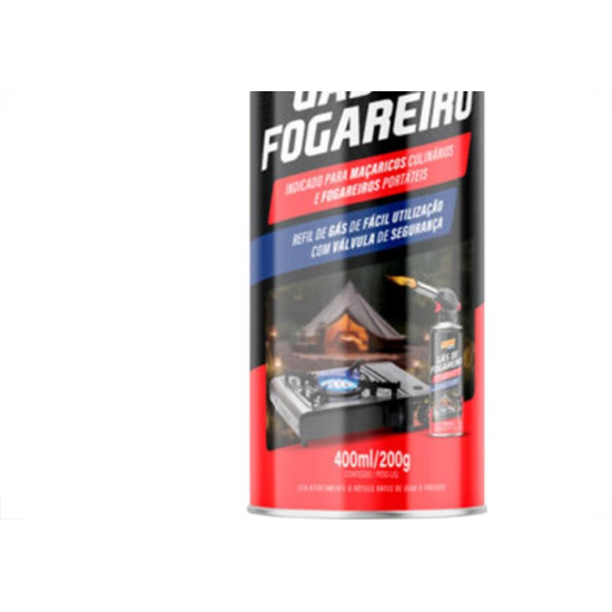 Gas Butano/Propano Mundial Prime Para Fogareiro 400Ml/200G - Kit C/12 Pecas