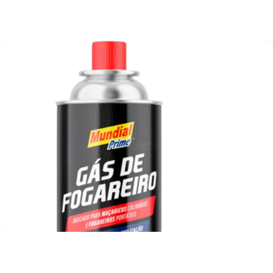 Gas Butano/Propano Mundial Prime Para Fogareiro 400Ml/200G - Kit C/12 Pecas