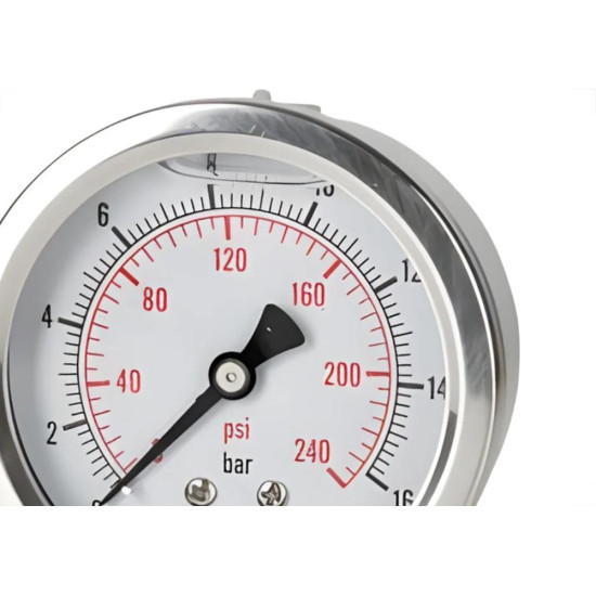 Manometro Com Glicerina Caixa Inox Genebre - 0 A 16 Bar - 3822 016