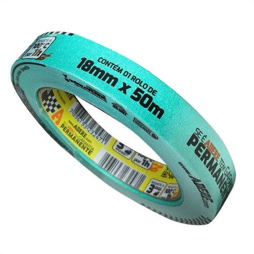 Fita Crepe Adere Verde Para Pintura Automotiva 525 - 18Mm X 50M