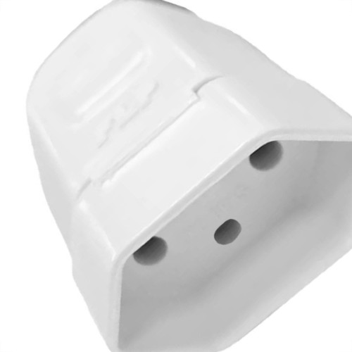 Pino Femea Flp 2 Polos+Terra 10A. Branco - Kit C/10 Pecas