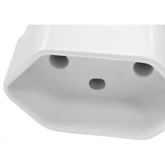 Pino Femea Flp 2 Polos+Terra 10A. Branco - Kit C/10 Pecas