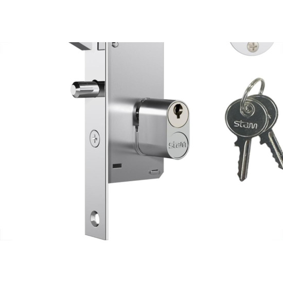 Fechadura Stam Bico De Papagaio Roseta Oval Inox - 940