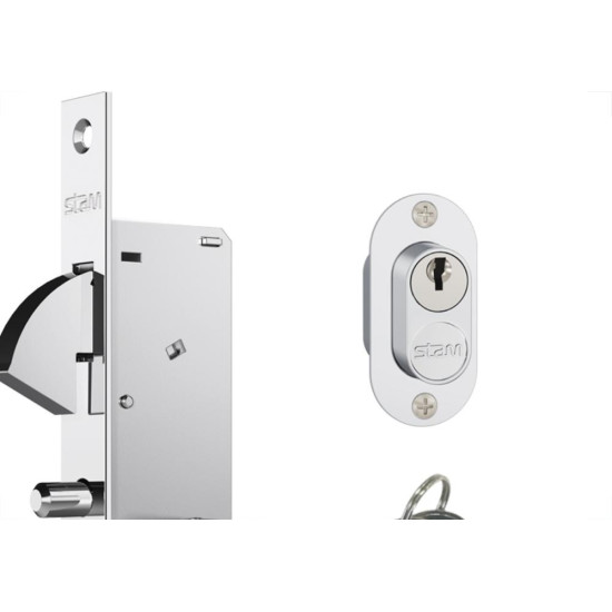 Fechadura Stam Bico De Papagaio Roseta Oval Inox - 940