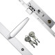 Fechadura Stam Estreita Externa Alavanca Tetra Chave Espelho Inox - 600/33