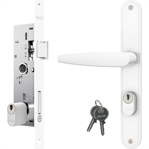 Fechadura Stam Externa Alavanca Espelho Branco - 601/33
