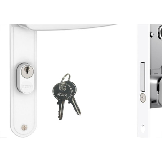 Fechadura Stam Externa Alavanca Espelho Branco - 601/33