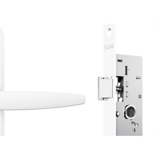Fechadura Stam Externa Alavanca Espelho Branco - 601/33