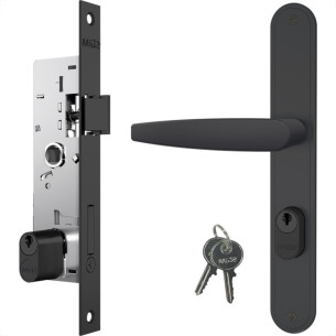 Fechadura Stam Externa Alavanca Espelho Preto Fosco - 601/33