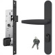 Fechadura Stam Externa Alavanca Espelho Preto Fosco - 601/33