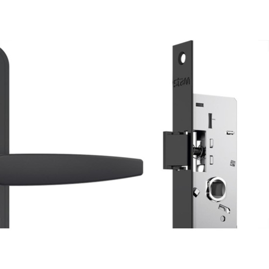 Fechadura Stam Externa Alavanca Espelho Preto Fosco - 601/33