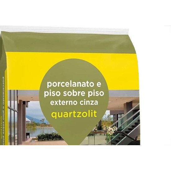 Argamassa Quartzolit Porcelanato Piso Sobre Piso Externo Cinza Aciii 20Kg