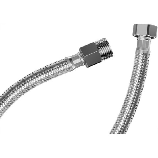 Engate Flexivel Roco Cromado 1/2'' Macho X 1/2'' Femea 60Cm Nbr14878