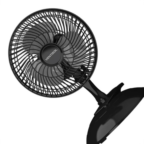 Ventilador De Mesa Mini 20Cm Com Garra Ventisol Preto 20Cm. 220V. - 19134