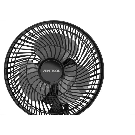 Ventilador De Mesa Mini 20Cm Com Garra Ventisol Preto 20Cm. 127V. - 19133