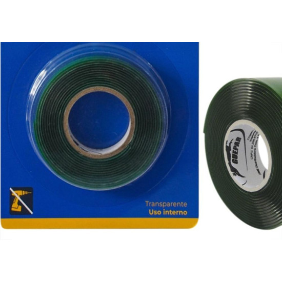 Fita Dupla Face Guepar Extra Forte Acrilica Transparente Ambiente Interno/Externo 19Mm X 2M - 800G