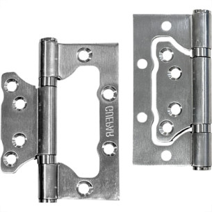 Dobradica Porta Guepar 4'' X 3'' X 2,5Mm Aco Inox Natural Cartela 3 Pecas Com Parafuso