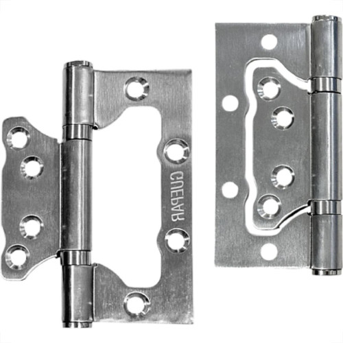 Dobradica Porta Guepar 4'' X 3'' X 2,5Mm Aco Inox Natural Cartela 3 Pecas Com Parafuso