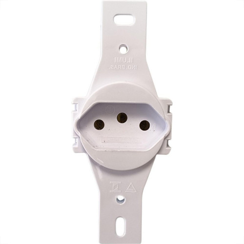 Conjunto Ilumi Stylus Branco Sem Placa 1 Tomada Redonda 2P+T. 10A. - 20144/0