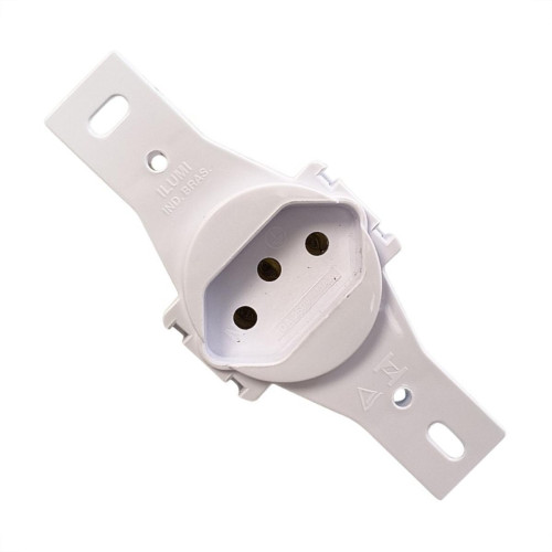 Conjunto Ilumi Stylus Branco Sem Placa 1 Tomada Redonda 2P+T. 10A. - 20144/0