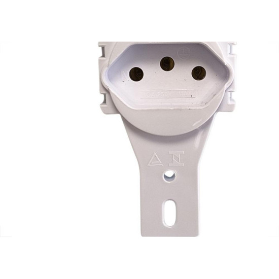 Conjunto Ilumi Stylus Branco Sem Placa 1 Tomada Redonda 2P+T. 10A. - 20144/0