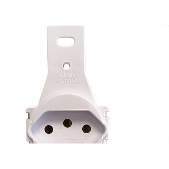 Conjunto Ilumi Stylus Branco Sem Placa 1 Tomada Redonda 2P+T. 10A. - 20144/0