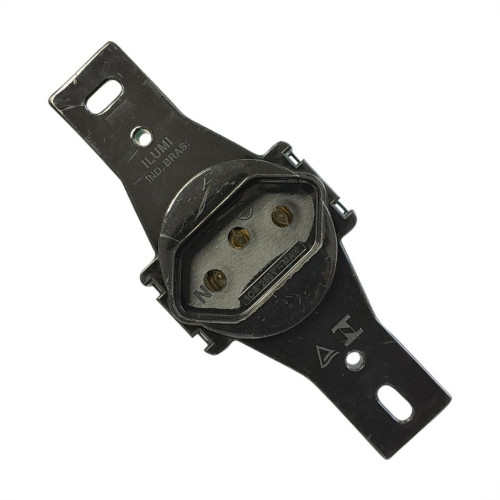 Conjunto Ilumi Stylus Preto Sem Placa 1 Tomada Redonda 2P+T. 10A. - 201440/0