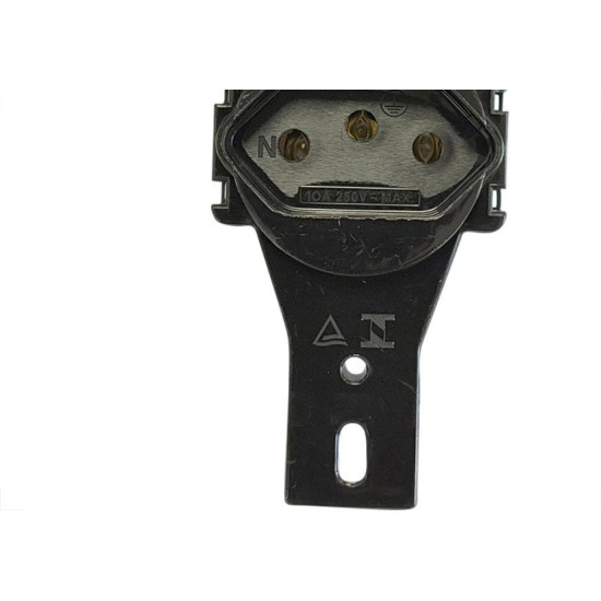 Conjunto Ilumi Stylus Preto Sem Placa 1 Tomada Redonda 2P+T. 10A. - 201440/0