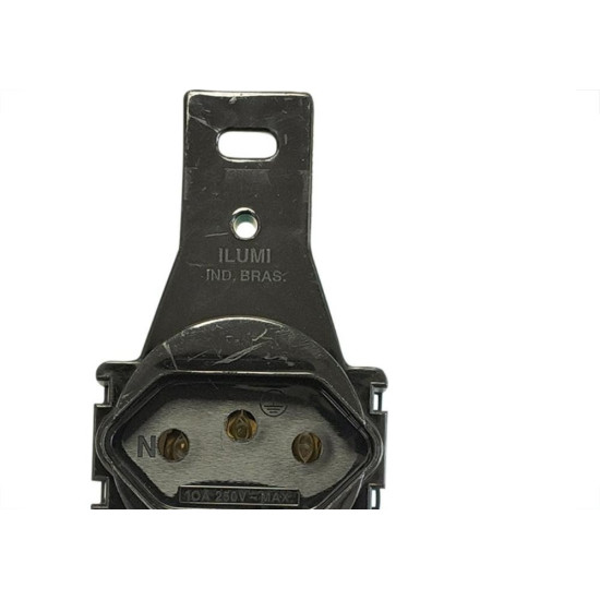 Conjunto Ilumi Stylus Preto Sem Placa 1 Tomada Redonda 2P+T. 10A. - 201440/0