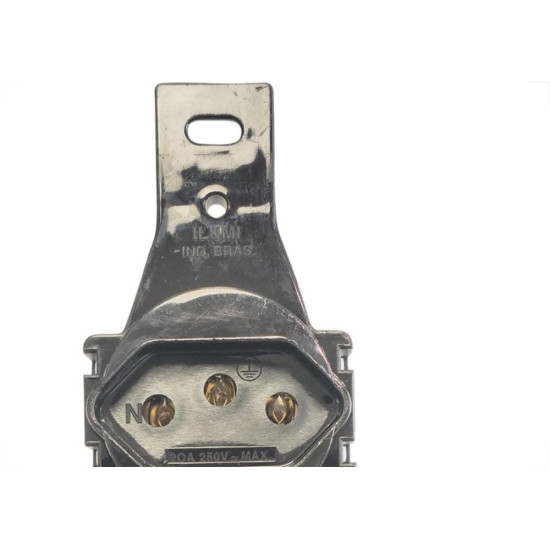 Conjunto Ilumi Stylus Preto Sem Placa 1 Tomada Redonda 2P+T. 20A. - 201450/0