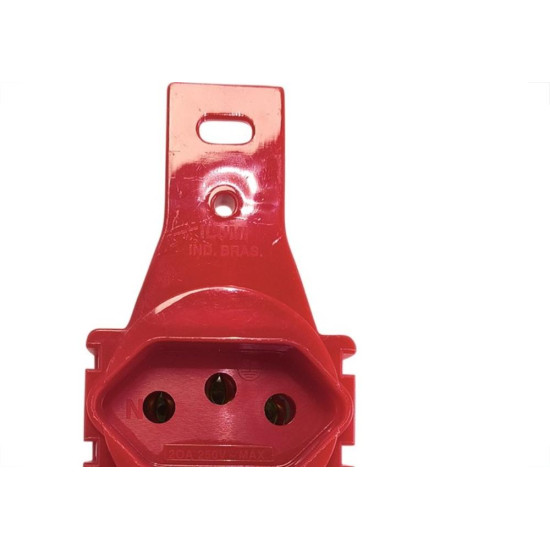Conjunto Ilumi Stylus Vermelho Sem Placa 1 Tomada Redonda 2P+T. 20A. - 20149/0