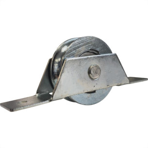 Roldana Para Portao Waves Plus Nylon ''U'' Com Suporte Aberto De Aluminio 1/2''
