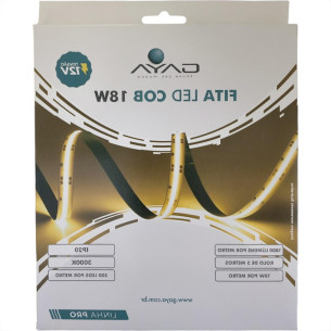 Fita De Led Gaya Cob 18W. Ip20 - 3000K - 1800 Lumens Por Metro - 5M - 9374