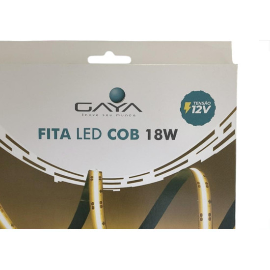 Fita De Led Gaya Cob 18W. Ip20 - 3000K - 1800 Lumens Por Metro - 5M - 9374