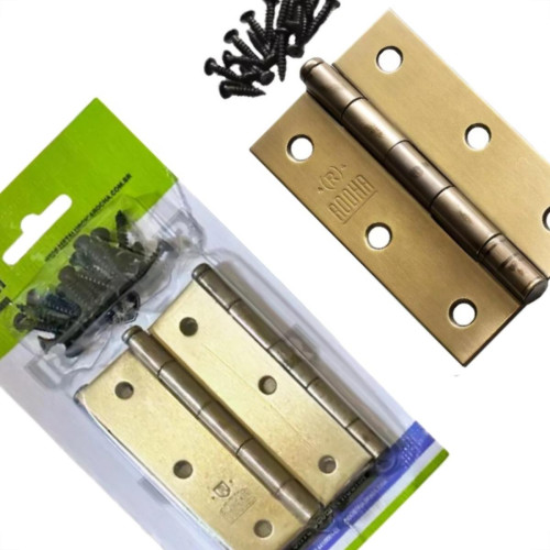 Dobradica Rocha Colonial Aco Carbono Polido Cartela 3 Pecas Com Parafuso 3.1/2''
