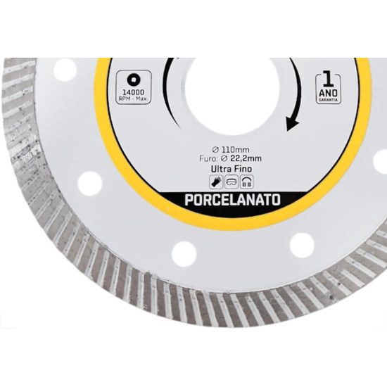 Disco Diamantado Thompson Turbo Porcelanato 115Mm X 22,2Mm - 1817