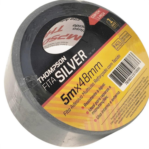 Fita Silver Tape Thompson Prata - 48Mm X 5M - 1833