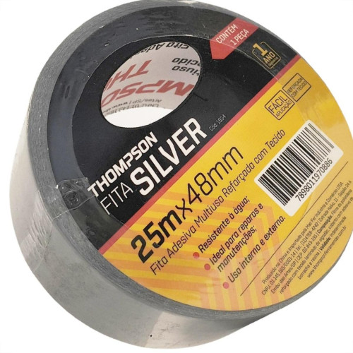 Fita Silver Tape Thompson Prata - 48Mm X 25M - 1834