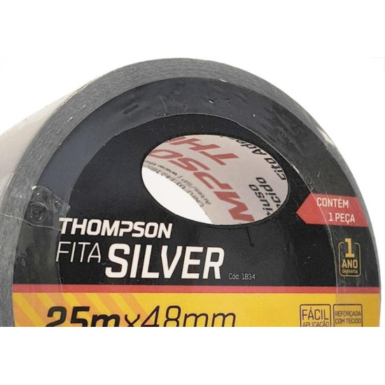 Fita Silver Tape Thompson Prata - 48Mm X 25M - 1834