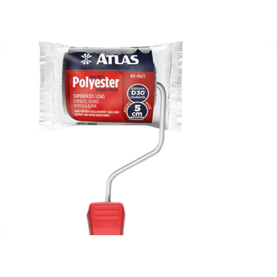 Rolo De Espuma Atlas 5Cm Cinza - 406/5 - Kit C/6 Pecas