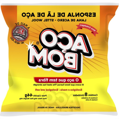 Esponja De La De Aco - Aco Bom - Pacote Com 8 Pecas - Kit C/12 Pacotes
