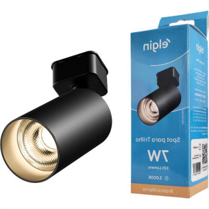 Spot Para Trilho Elgin 7W. 3000K. Preto Bivolt