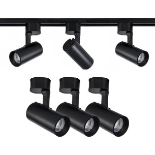 Trilho Eletrificado Elgin Com 3 Spots 7W. Preto 3000K.
