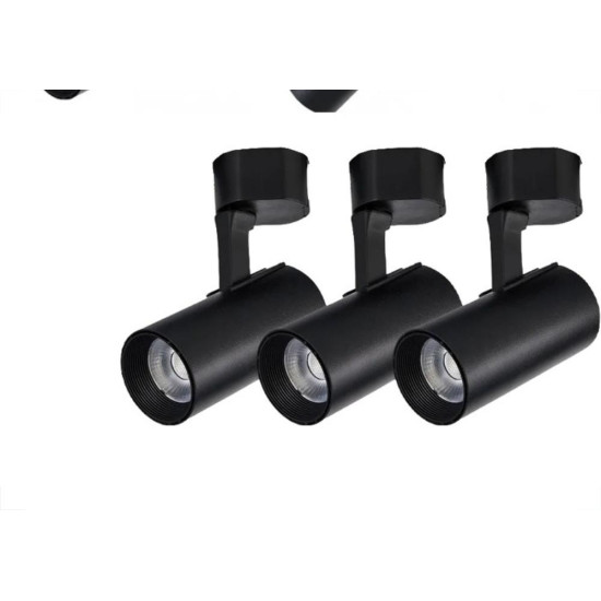 Trilho Eletrificado Elgin Com 3 Spots 7W. Preto 3000K.