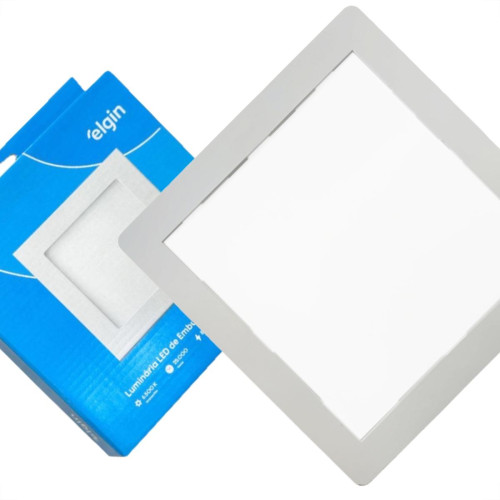 Plafon Led Embutir Elgin Quadrado 24W. 1920Lm. 3000K. Bivolt Branco