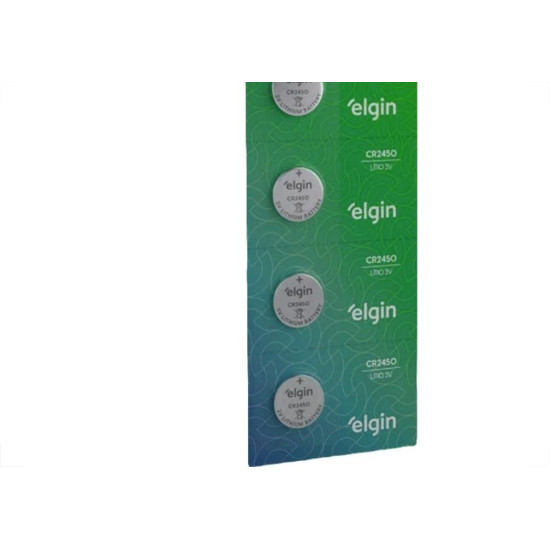 Pilha Elgin Bateria 3V. Litio Cromado 2450 Com 5 Pecas