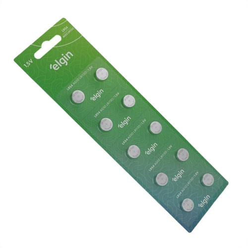 Pilha Elgin Alcalina Bateria Ag10 - Lr1130- Lr54 Com 10 Pecas - 82254