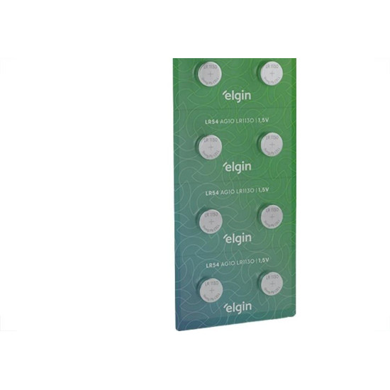 Pilha Elgin Alcalina Bateria Ag10 - Lr1130- Lr54 Com 10 Pecas - 82254