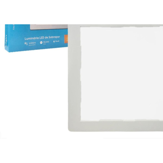 Plafon Led Sobrepor Elgin Quadrado 18W. 1440Lm. 3000K. Bivolt Branco